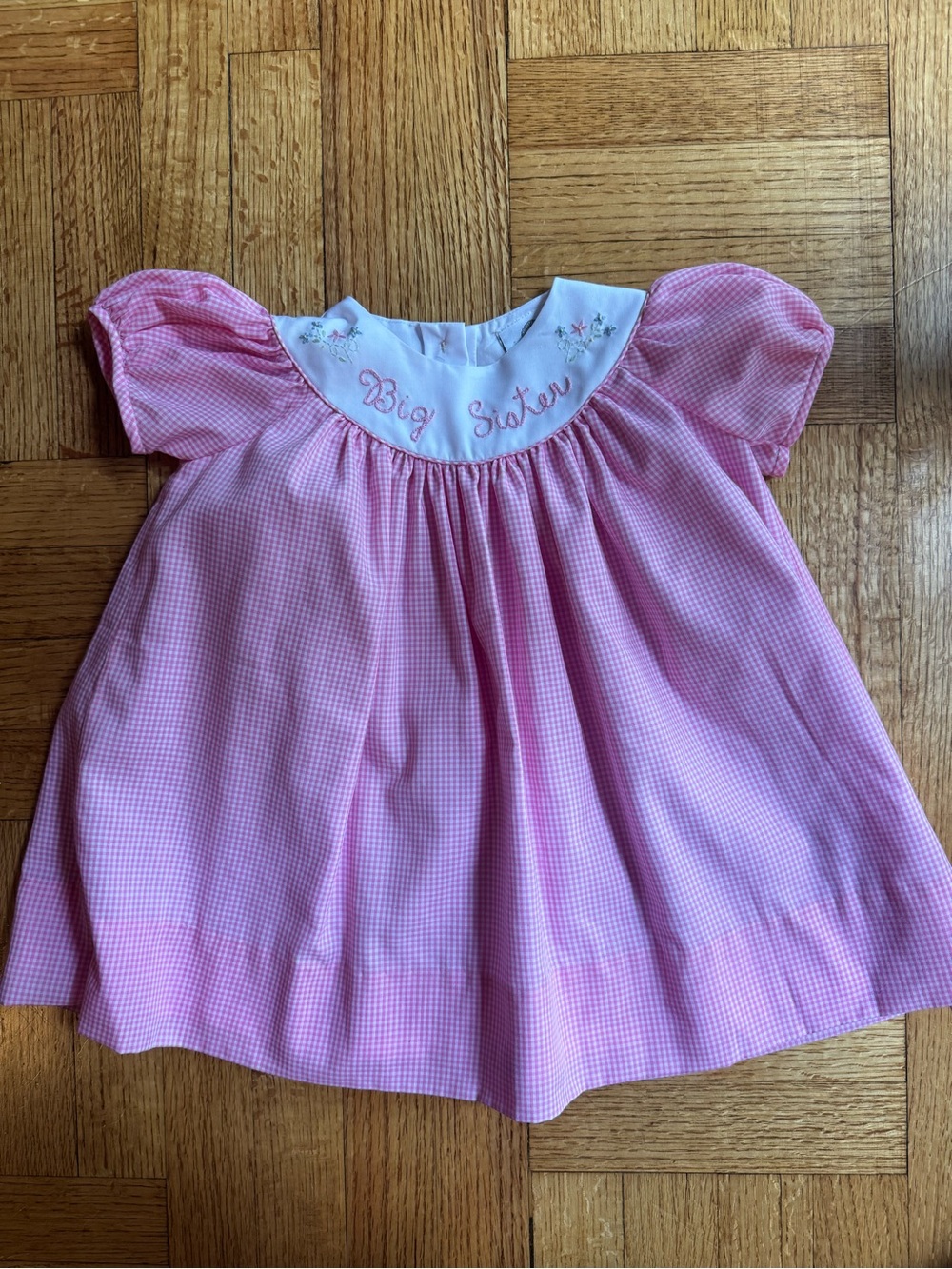 Proper Peony Girls Pink Check Sissy Big Sister Dress